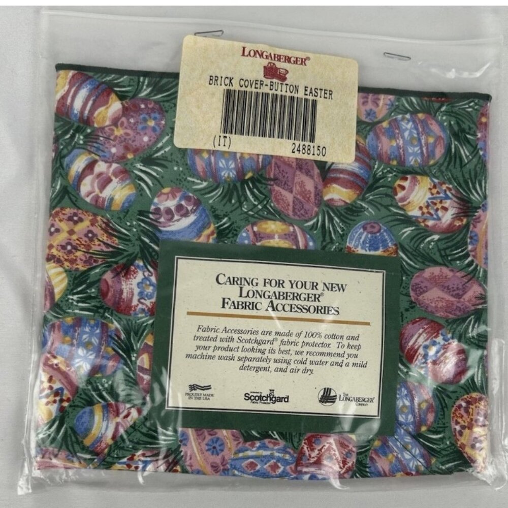 Longaberger Easter Egg Brick Cover Button NEW 2488150 Cotton Fabric
